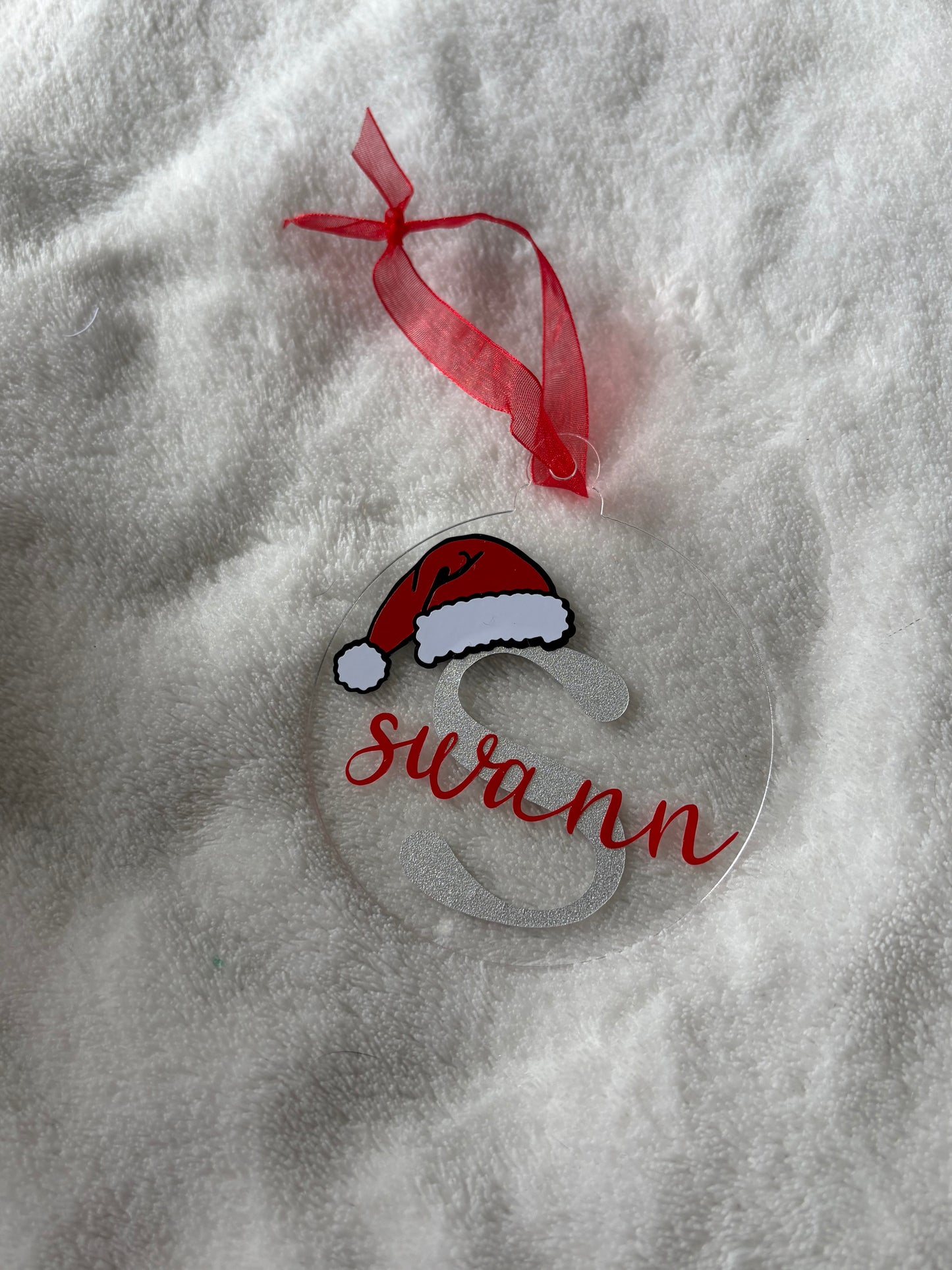 Boule de Noël personnalisée – Initiale festive