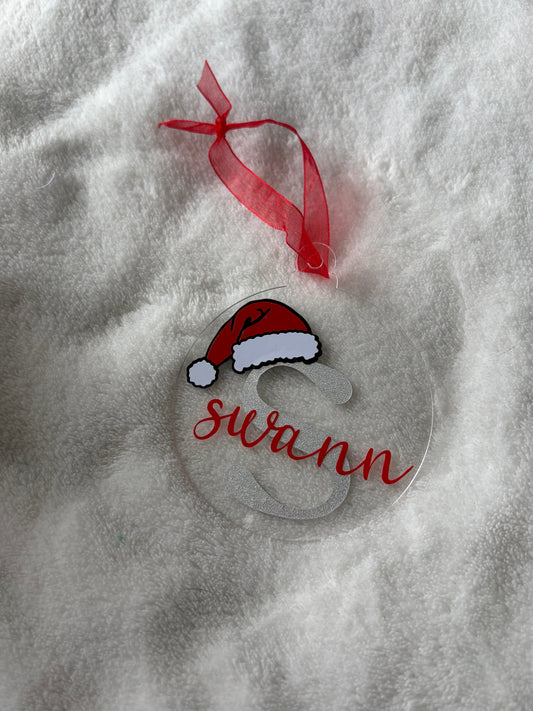 Boule de Noël personnalisée – Initiale festive