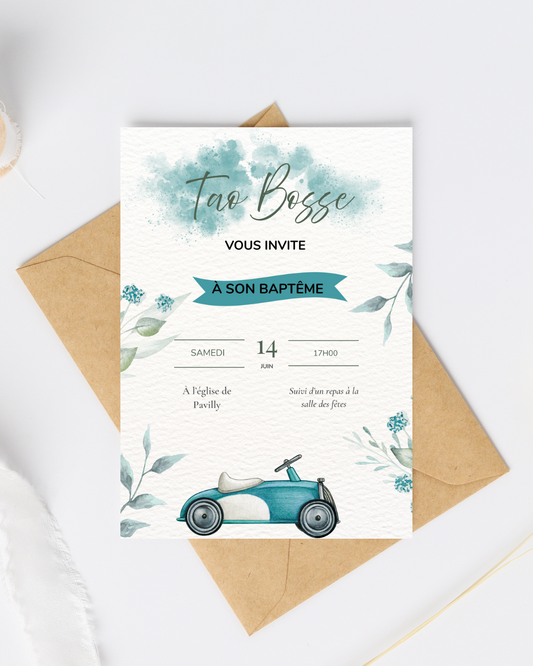 Invitation d’anniversaire - Voiture ancienne